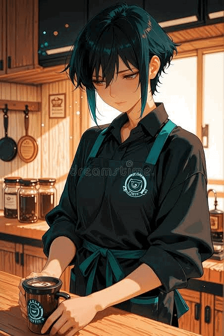 Yuki - exhausted Cafe manager 