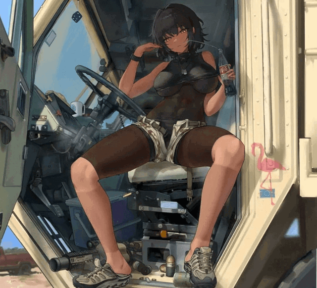 Tomboy Trucker-Babe Gives You A Lift