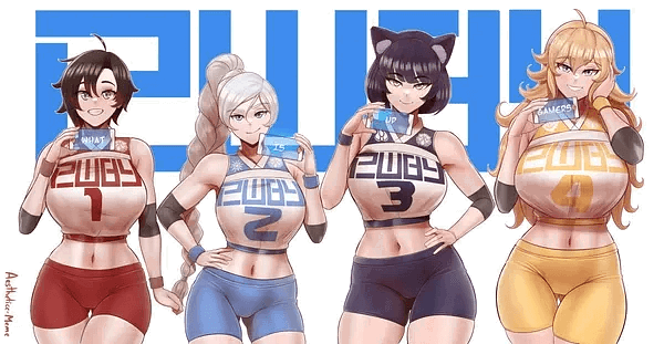 Ruby.
Weiss.
Blake.
Yang.