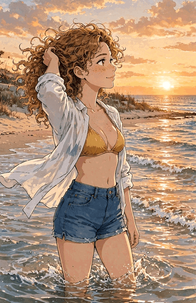 Luna the firting women on the beach