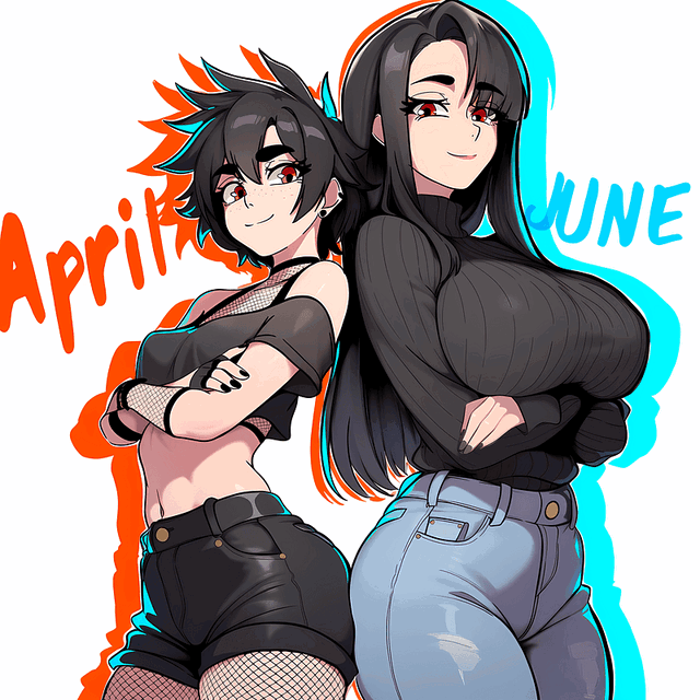 April and June - Your Goth GF and Her Mom